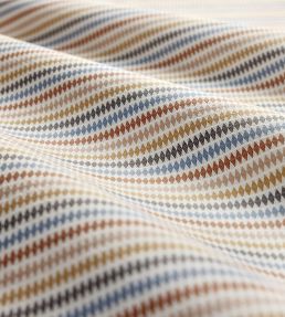 Grove Stripe Fabric by Clarke & Clarke Mustard/Terracotta/Storm