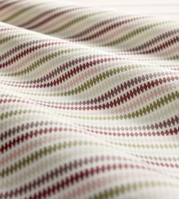 Grove Stripe Fabric by Clarke & Clarke Raspberry/Plum/Olive