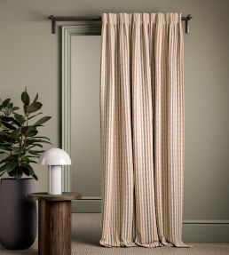 Grove Stripe Fabric by Clarke & Clarke Spice/Rust/Terracotta
