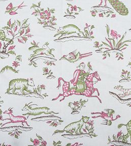 Gujarat Safari Fabric by Titley and Marr Linden and Pink