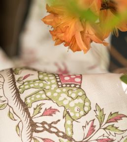 Gujarat Safari Fabric by Titley and Marr Cobalt and Coral