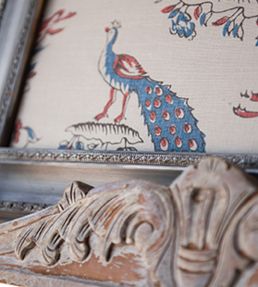 Gujarat Safari Fabric by Titley and Marr Cobalt and Coral