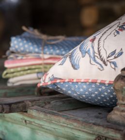 Gujarat Safari Fabric by Titley and Marr Cobalt and Coral