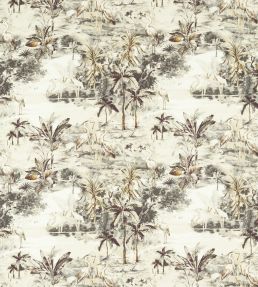 Habitat Fabric by Clarke & Clarke Charcoal/Linen