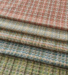 Hadlow Fabric by Nina Campbell Coral/Taupe/Duck Egg