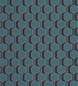 Hamilton Wallpaper by Casadeco Bleu Paon