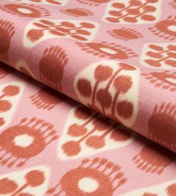 Hamilton Ikat Fabric by Schumacher Pink And Tangerine