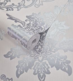 Hampton Wallpaper by 1838 Wallcoverings Silver