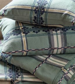 Hanover Check Fabric by Morris & Co Teal/Indigo