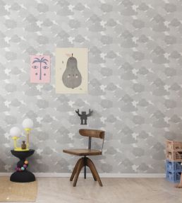 Happy Clouds Wallpaper by Rebel Walls Pink