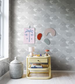 Happy Clouds Wallpaper by Rebel Walls Graphite
