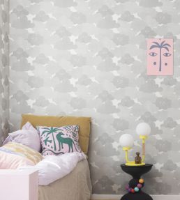 Happy Clouds Wallpaper by Rebel Walls Graphite