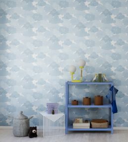 Happy Clouds Wallpaper by Rebel Walls Pink