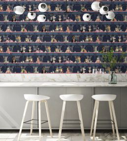 Happy Hour Wallpaper by Brand McKenzie Midnight Pink