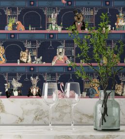 Happy Hour Wallpaper by Brand McKenzie Midnight Pink