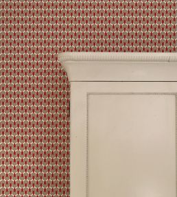 Happy People Wallpaper by Ottoline Beige and Red