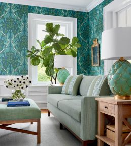Harbor Springs Wallpaper by Thibaut Navy