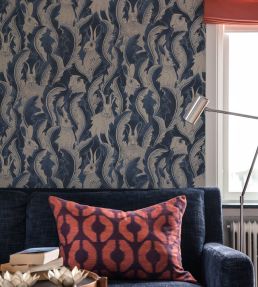 Hares In Hiding Wallpaper by Langelid Von Bromssen Taupe