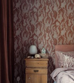 Hares In Hiding Wallpaper by Langelid Von Bromssen Taupe