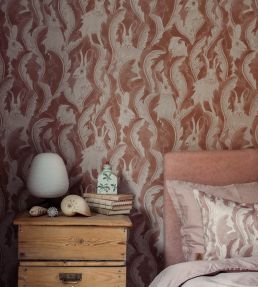 Hares In Hiding Wallpaper by Langelid Von Bromssen Dusty Pink