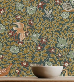 Haresfield Walk Wallpaper by Josephine Munsey Petrol