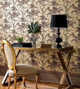 Harewood Wallpaper by 1838 Wallcoverings Gold Metallic