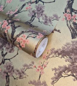 Harewood Wallpaper by 1838 Wallcoverings Gold Metallic