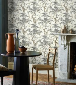 Harewood Wallpaper by 1838 Wallcoverings Grey