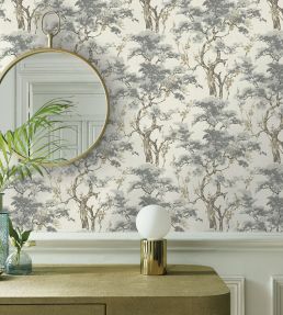 Harewood Wallpaper by 1838 Wallcoverings Grey