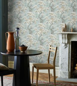 Harewood Wallpaper by 1838 Wallcoverings Seafoam Green