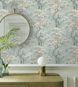 Harewood Wallpaper by 1838 Wallcoverings Seafoam Green