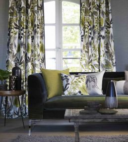 Amazilia Velvets Fabric by Harlequin Stone/Mustard/Elephant