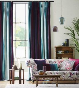 Amazilia Velvets Fabric by Harlequin Lagoon/Raspberry/Loganberry