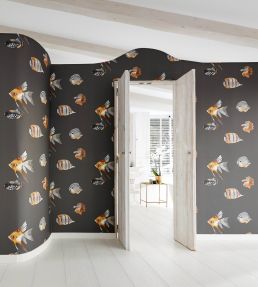 Kamanu Wallpaper by Harlequin Graphite/Mustard