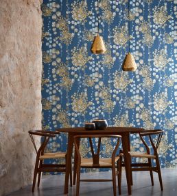 Moku Wallpaper by Harlequin Graphite/Mustard