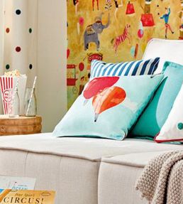 And Away We Go! Fabric by Harlequin Poppy/Sky/Pineapple