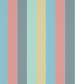 Funfair Stripe Fabric by Harlequin Ink/Aqua/Kiwi/Marine/Poppy