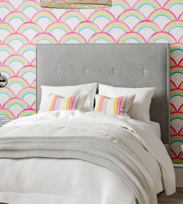 Helter Skelter Stripe Fabric by Harlequin Cherry/Blossom/Pineapple/Sky