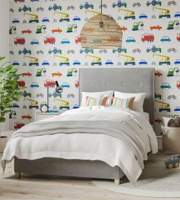 Just Keep Trucking Wallpaper by Harlequin Tomato/Marine/Gecko