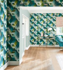 Arccos Wallpaper by Harlequin Emerald / Blush