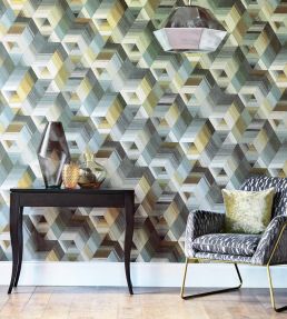 Arccos Wallpaper by Harlequin Emerald / Blush