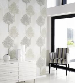 Entice Wallpaper by Harlequin Silver Sparkle/Putty/White