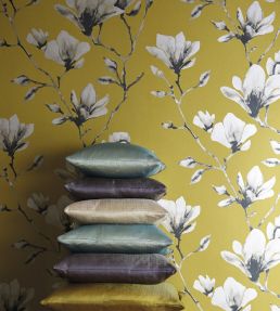Lotus Wallpaper by Harlequin Mustard