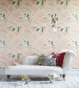 Cranes in Flight Wallpaper by Harlequin Blush