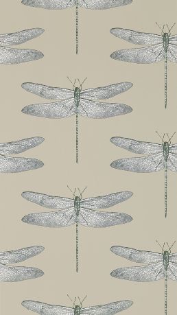 Demoiselle Wallpaper by Harlequin Jute/Slate