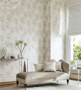 Orlena Wallpaper by Harlequin Powder Blue/Gilver