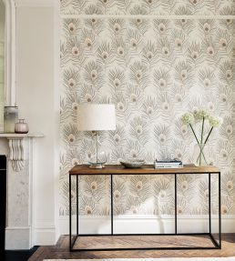 Orlena Wallpaper by Harlequin Powder Blue/Gilver