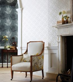 Caprice Wallpaper by Harlequin Chalk, Pearl, Silver