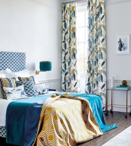 Coppice Fabric by Harlequin Sarffron/Cobalt