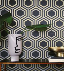 Selo Wallpaper by Harlequin Ebony/Gold